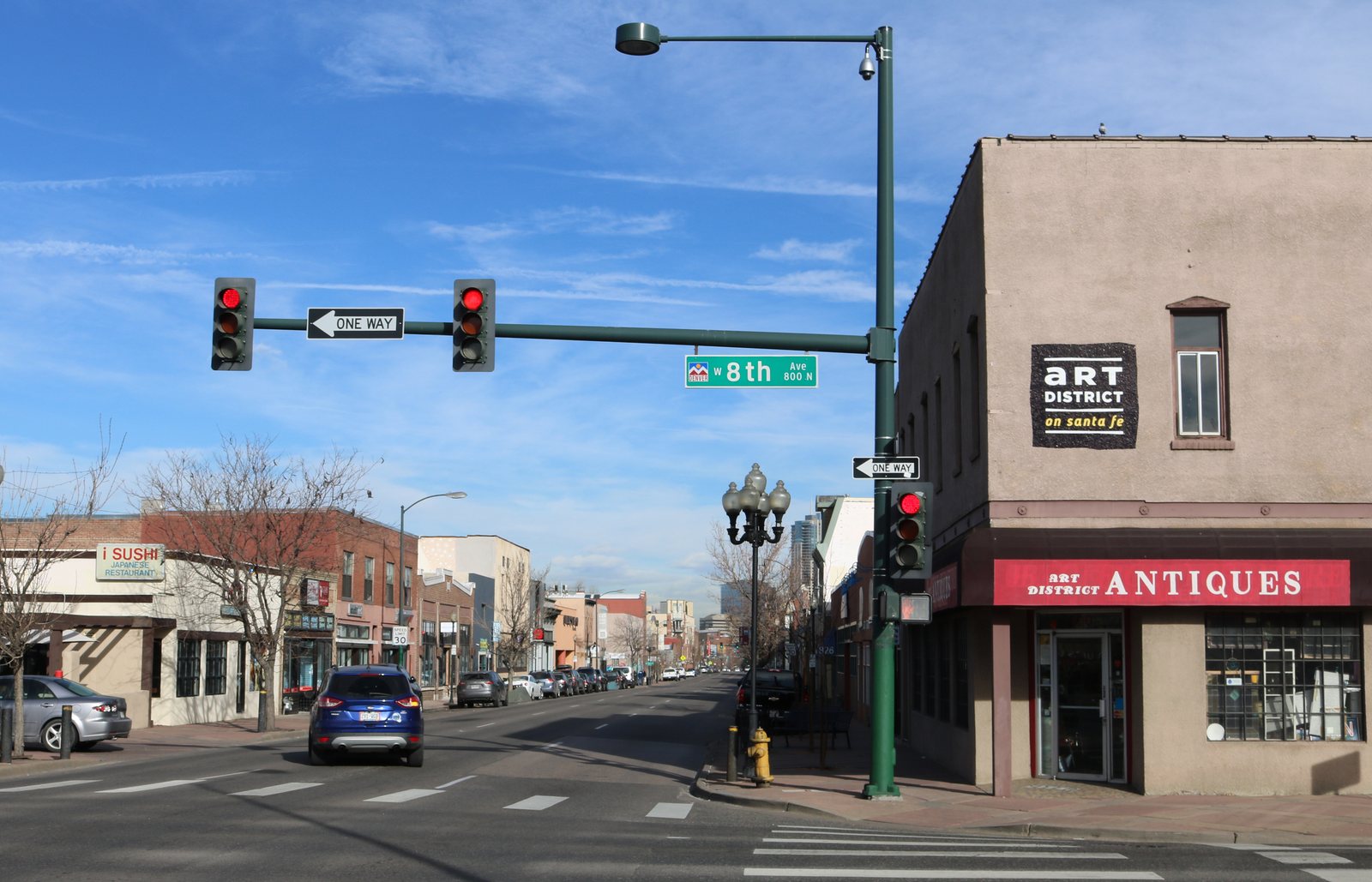 Santa Fe Drive at 8th Avenue in the Art District on Santa Fe, Denver